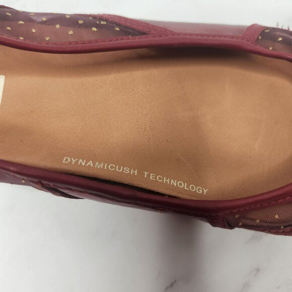 Fitflop Allegria Art Deco Patchwork Red Ballet Flats Leather Slip-On Shoes Size - Picture 9 of 10